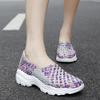 Summer Moccasin Pink Beach Shoes Women Multicolor Casual Weave Slip on Braided Elevator Sneakers Plus Size