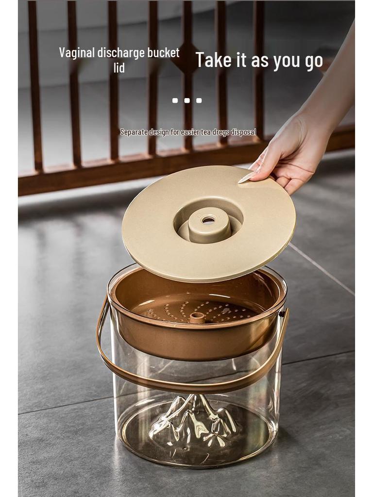 Tea Table Wet-Dry Separator: Transparent Tea Dregs Bucket for Home or Office