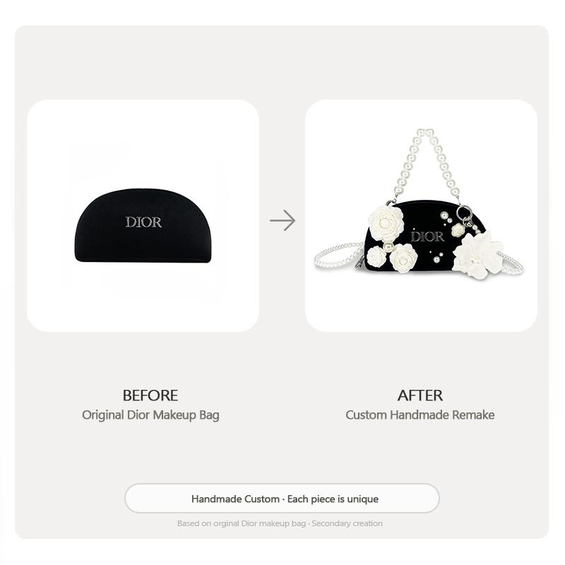 Handmade DIY Dior-inspired Remake Makeup Bag