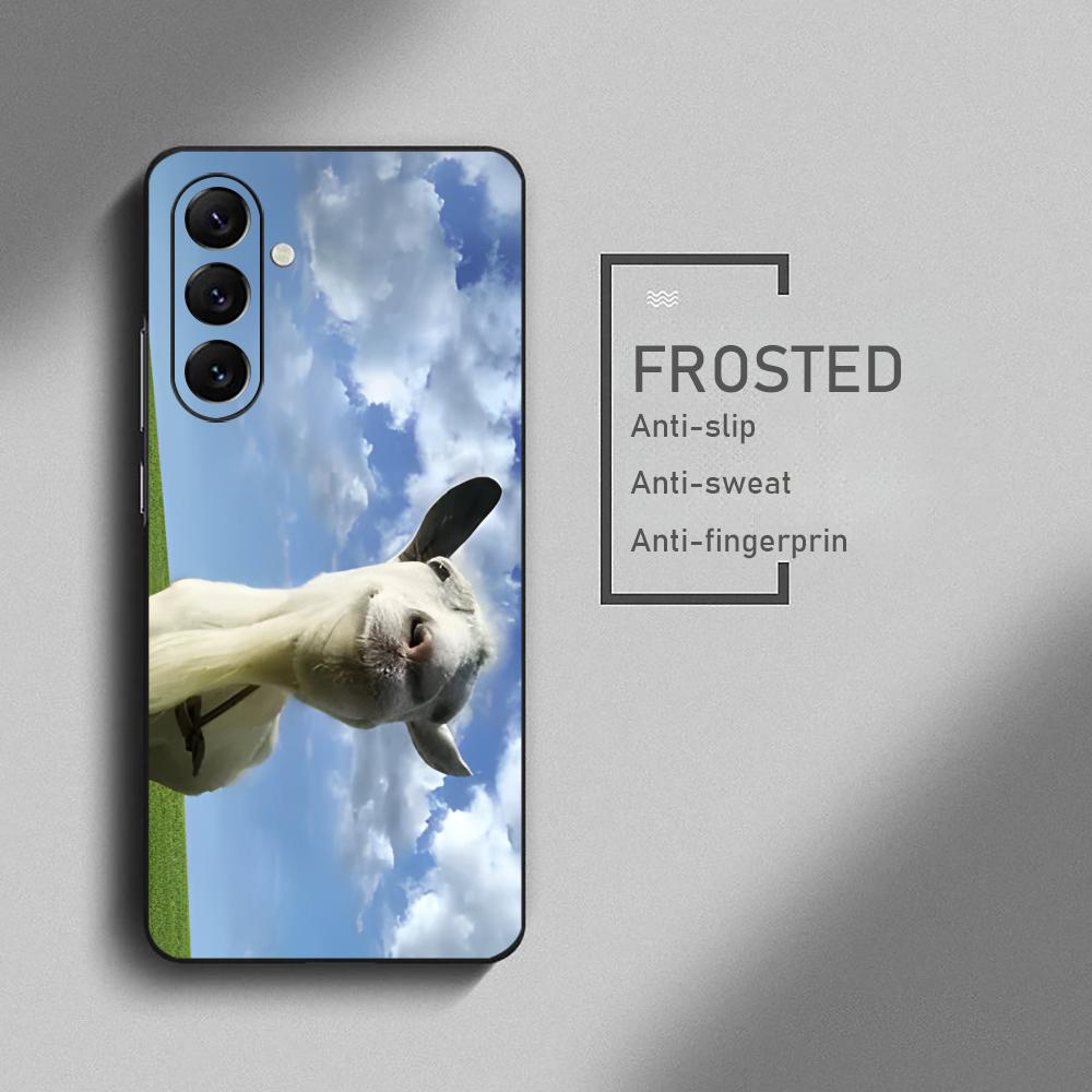 Coole Ziegen-Simulator-Spiel-Handyhülle für Samsung Galaxy S26 S25 S24 S23 S22 S21 Plus Ultra Note20 Weiches Schwarz