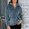 Women's Zip-Up Cardigan Soft Plush Warm Outerwear with Pockets for Fall and Winter