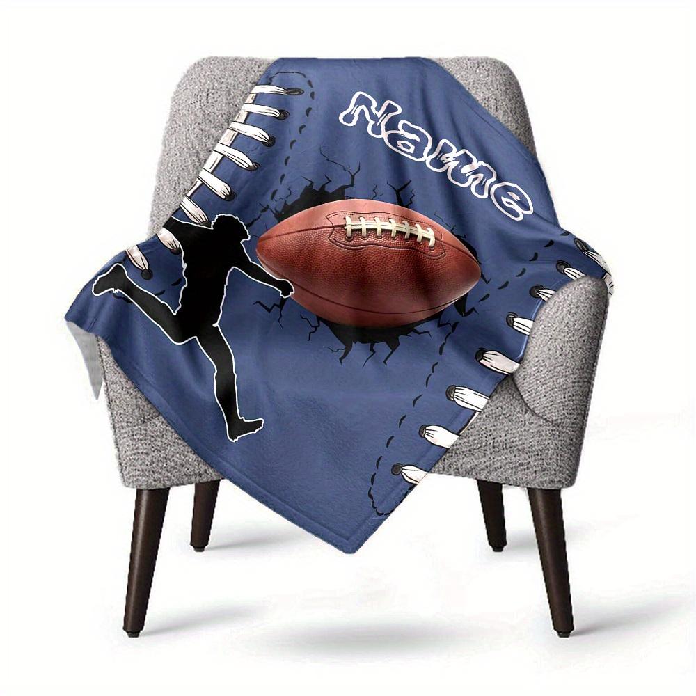 Football Home Customize Your Name Blankets Comfortable Soft Lightweight Allseason Multipurpose Blanket For Picnics Sofas Offices Beds Living Rooms