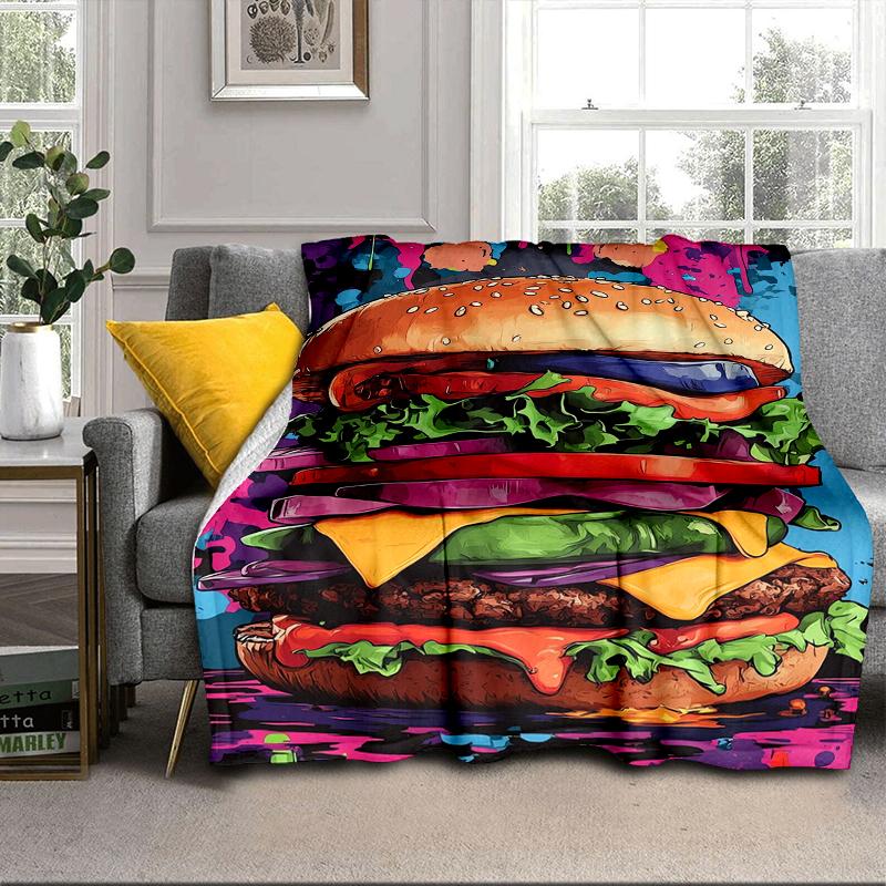 Golden French Fries Background Blanket Flannel Blanket for Bed, Sofa, Camping, Hiking, Picnic Essentials, Gift for Family Fan Gifts