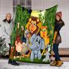 Jungle Animal Friends Plush Blanket Suitable All Seasons Soft Comfortable Sofa Office Nap Travel Birthday Gift Christmas Present