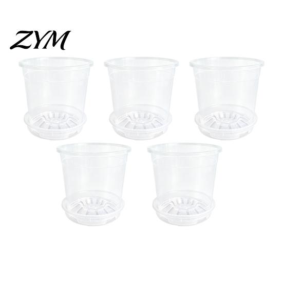Breathable Plant Pots for Rootlets Clear Plastic Orchid Pot with Saucer, Repotting Supplies Drainage Holes, Ventilated Flower Rose, Phalaenopsis,