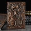 1pc Dragon Retro Relief Leather Notebook Journal Dinosaur European Style Notepad Metal Three-dimensional