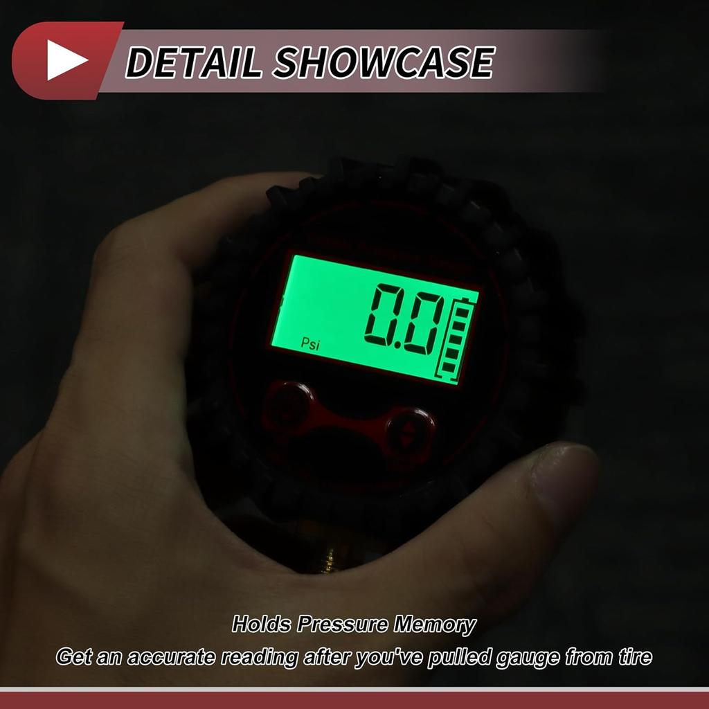 1 Pcs Universal Digital Tire Pressure Gauge M11x1 250PSI Digital Air Pressure Meter for Cars