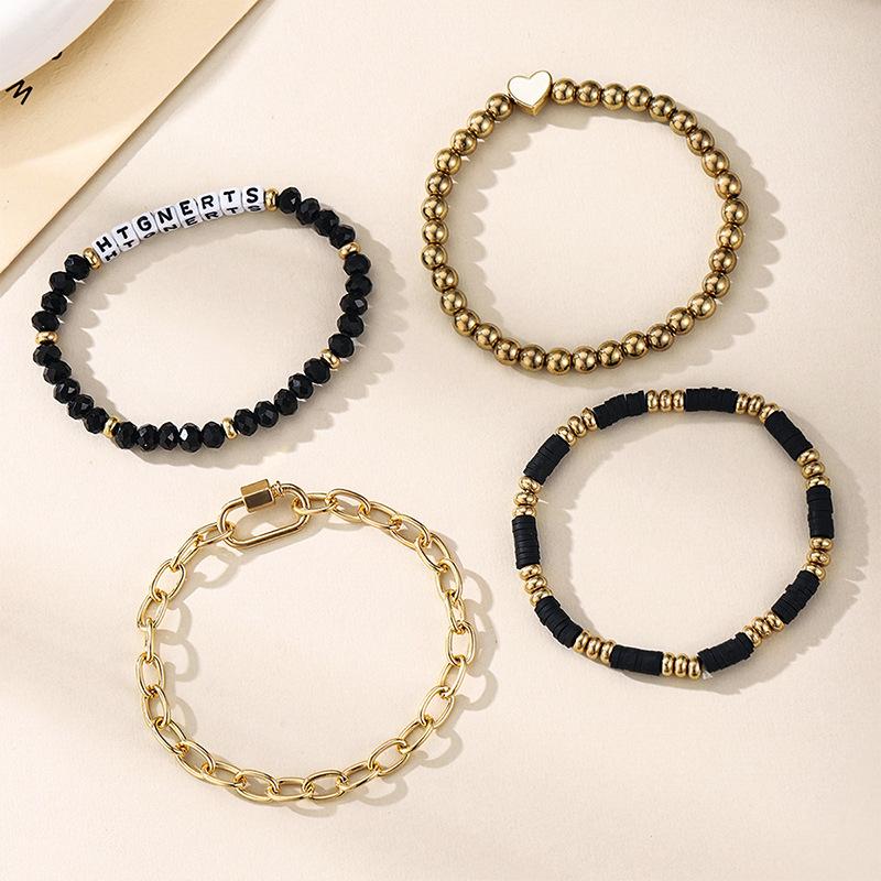 

Сладкая Крутая Пара Пляжный Ветер Ручная Работа Бисерный Эластичный Браслет Звезда Диск Набор Бисерных Браслетов Женский