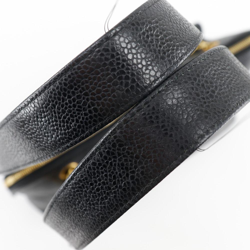 CHANEL Chain tote Tote Bag COCO Mark black Caviar skin Women Used