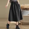 ZANZEA Women Casual Patch Pocket Elastic Waist Loose Skirt