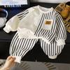 Herbst Kinder Frühling Kleidung Rundhals Langarm Pullover Jungen und Mädchen Trendy Baby Stilvoll Kinderbekleidung 2PCS
