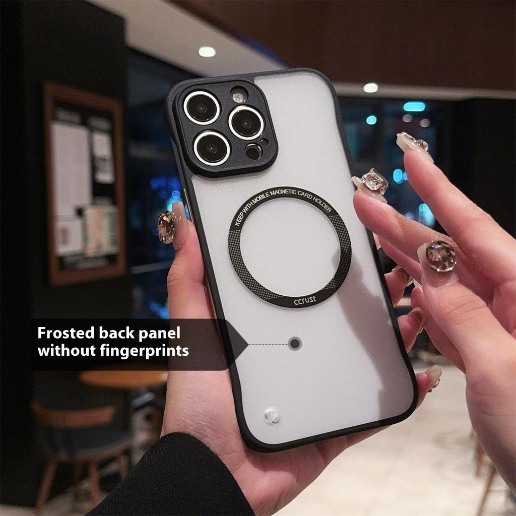 For iPhone 16 Pro Case Compatible with MagSafe Frameless TPU+PC Matte Phone Protector