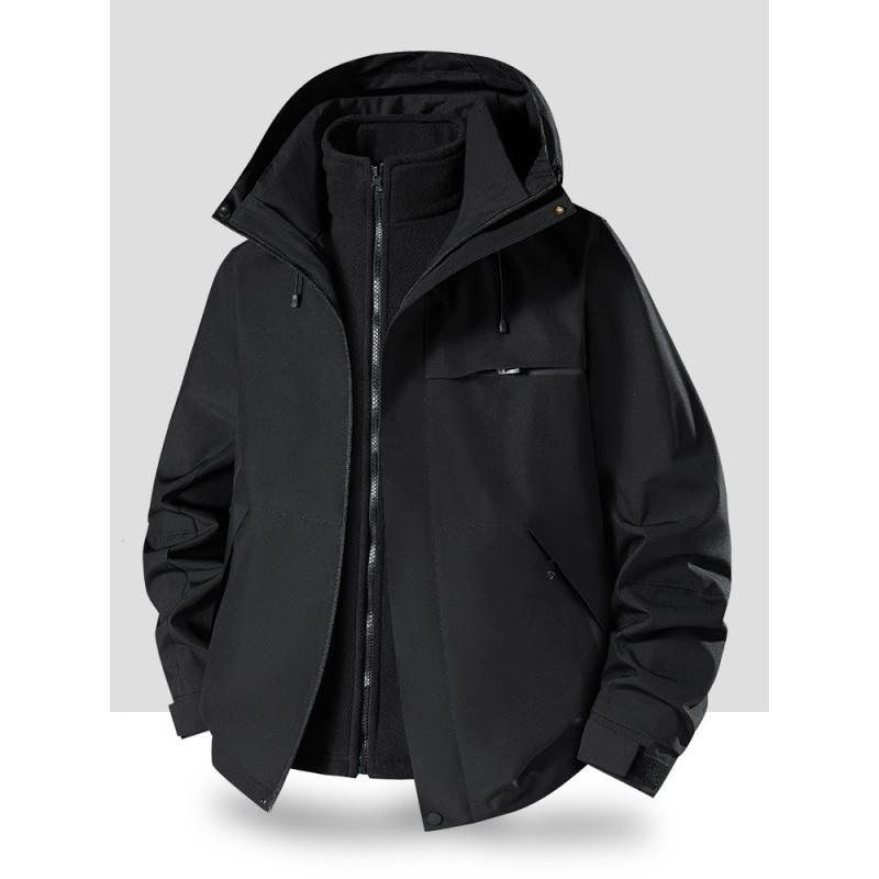 Womens 3-in-1 Waterproof Windproof Hiking Jacket With Removable Fleece Liner Trekking Camping Outdoor Travel