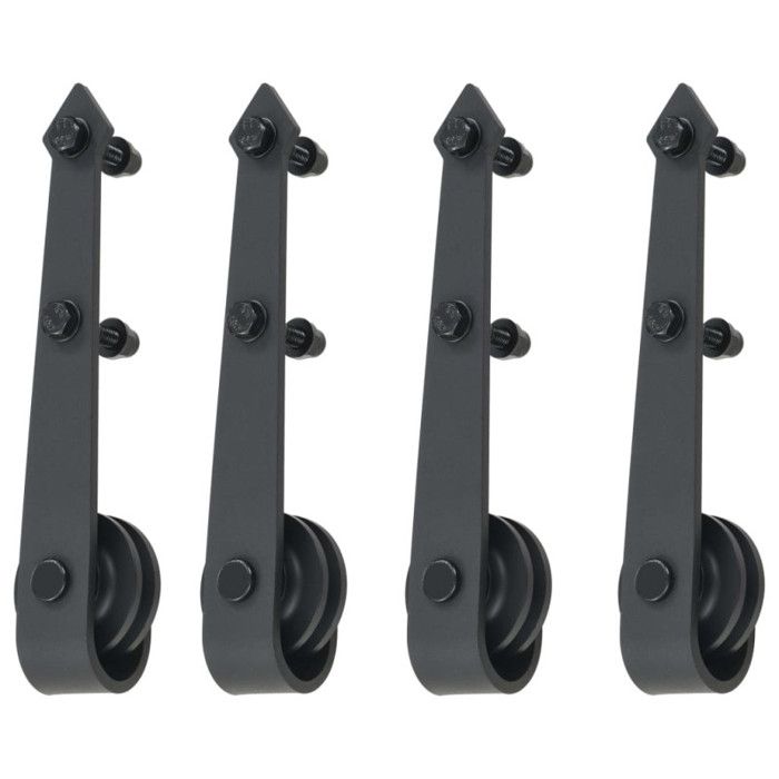 Kit de matériel pour porte coulissante - vidaXL - 2 x 183 cm - Acier - Noir - Design compact