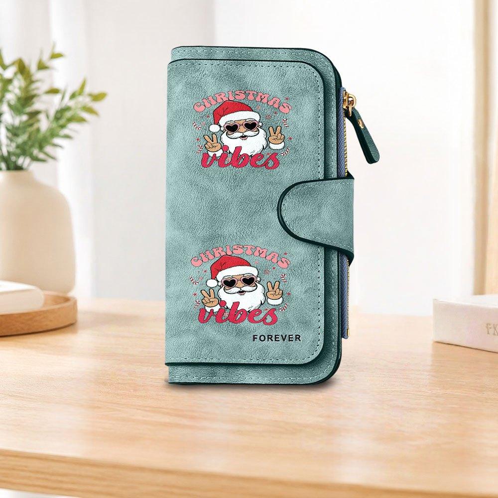 Santa Claus Long Zipper Wallet, Large-capacity Card Holder, Unisex Clutch Bag, Stylish Zippered Coin Purse, Suitable for Daily Use, a Great Gift for
