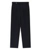 BELLIEF Wool Gabardine Adjust Double-Pleated Relaxed Trouser (Dark Navy)