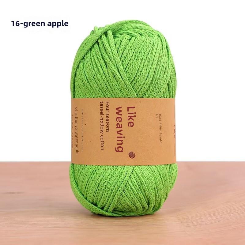 Round 2mm Cotton-Linen Yarn for DIY Crochet Bags & Hats