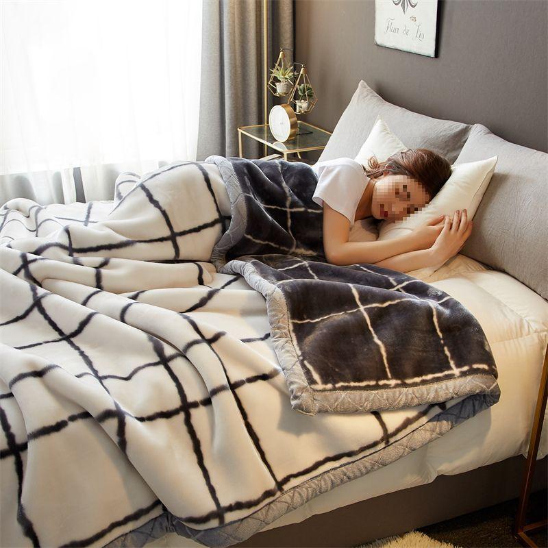 G5Z Thickened Raschel & Coral Flannel Winter Blanket for Dorms & Bedrooms
