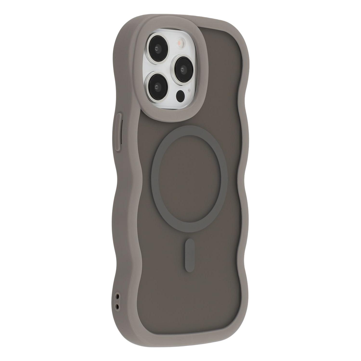 

For iPhone 15 Pro Max Case Compatible with MagSafe TPU + PC Phone Back Cover Skin Touch Wave Shape D