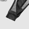 INCERUN Muži prohlédnou Slim Tops Mesh bodysuits