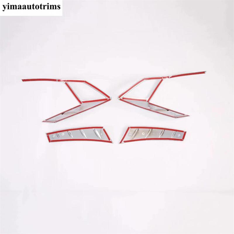 2PCS Car Rear Tail Light Lamp Eyelid Eyebrow Strip Cover Trim For Hyundai Sonata DN8  -  ABS Chrome Exterior Accessories