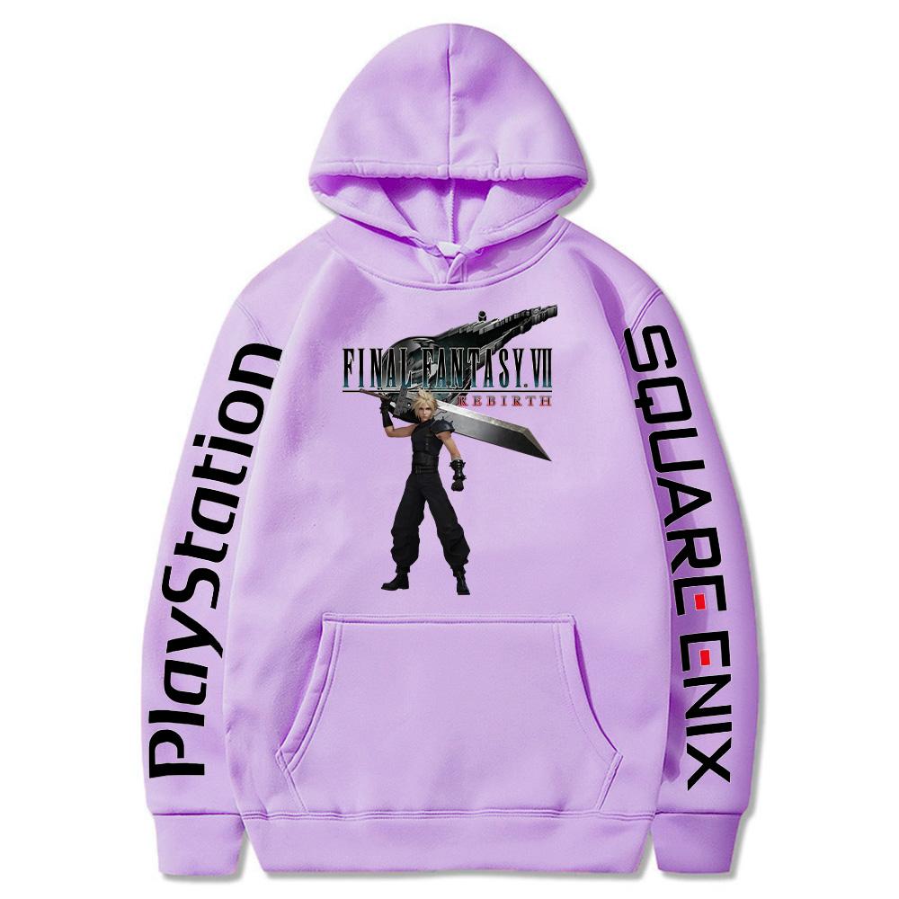 Cloud Strife Buster Sword Hoodies Final Fantasy VII Rebirth Pullovers Hot Game Harajuku Aesthetic Sweatshirts Unisex High Street Tops