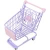Metal Shopping Cart Storage Model Toy Trolley Container Portable Desktop Stationery Holder  Desktop