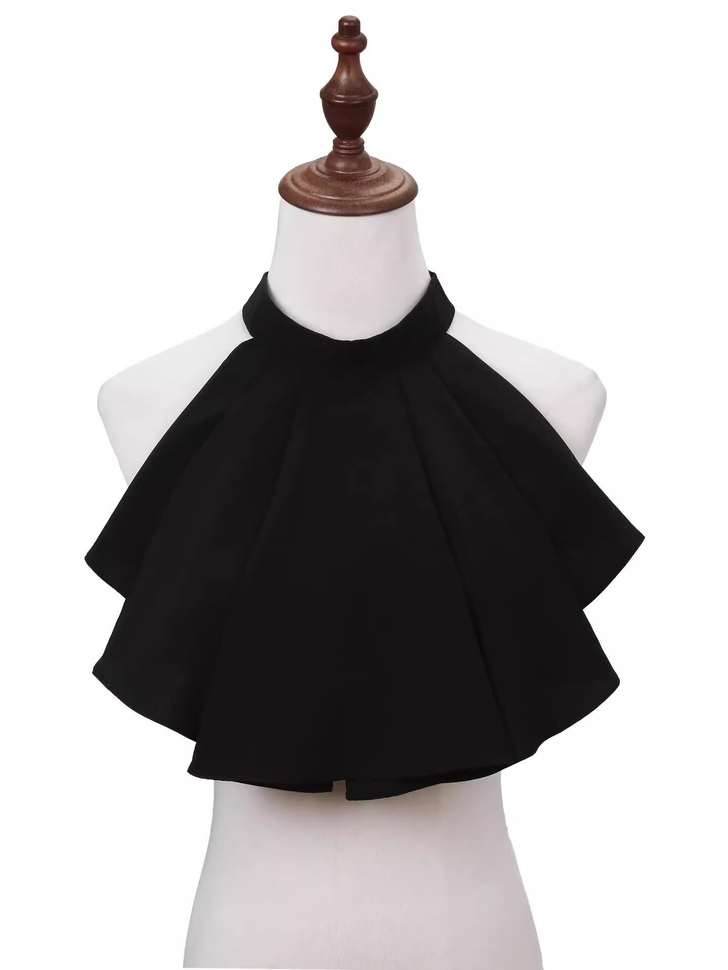 

Ruffled Flower Lolita Decorative Collar - Retro Court Style Evening Dress Accessory Scarf чёрный