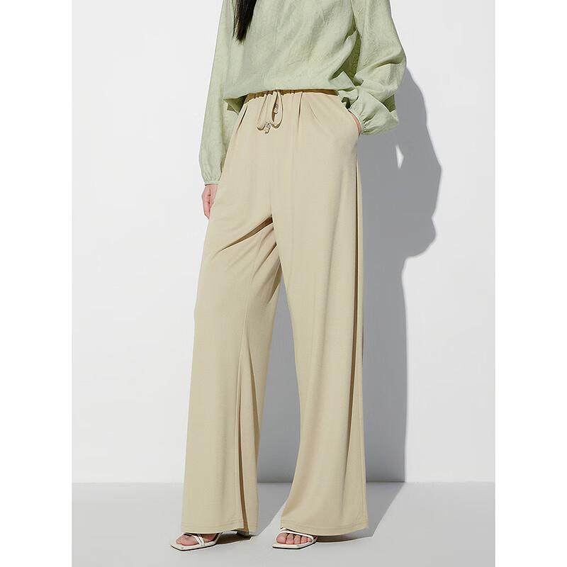 PEACEBIRD Women's High-Waist Knit Wide-Leg Pants