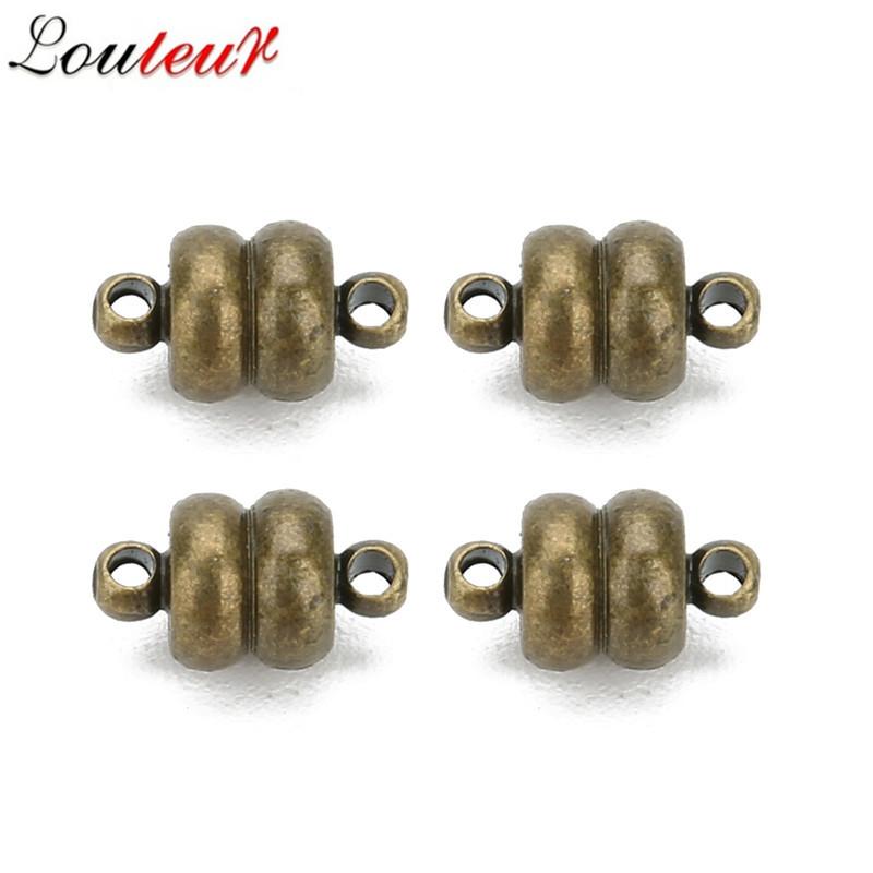 10pcs Round Copper Strong Magnetic Clasps For 7mm Leather Cord Bracelets Connectors for DIY Jewelry Making For Beginner Necklace