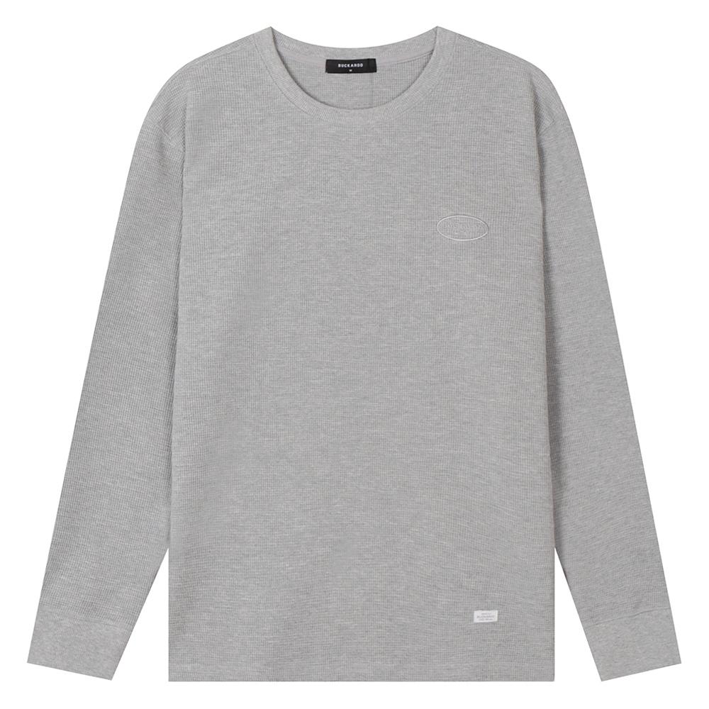 BUCKAROO Waffle Basic Round Neck T-Shirt Melange Grey