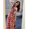 French Vintage Floral Dress for Women, Summer 2026 New Design Style, Niche Petite Slip Long Dress