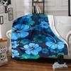 1pc Blue Floral Print Blanket Warm, Cozy, And Soft, Suitable for Sofas, Beds, Cars, And Office Use.Perfect for Camping And Travel, Making It a Great G
