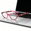 Stylish Women's Cat Eye Reading Glasses Men Classic Retro Far Sight Eyeglasses Flora Printed Ultralight Oval Frame Presbyopia