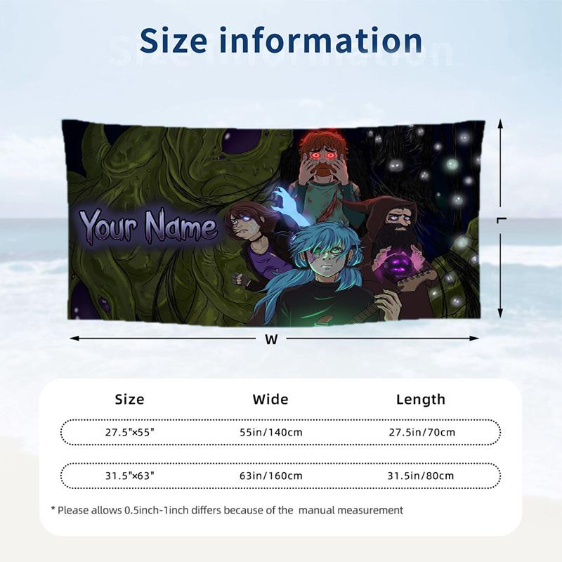 Custom Text Beach Towel, Soft Absorbent Swimming Multi-use TowelSally Face
