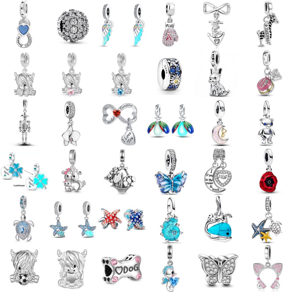 Charms Beads Copper Luminous Firefly Starfish Clover Beads Fit Diy Bracelets Jewelry