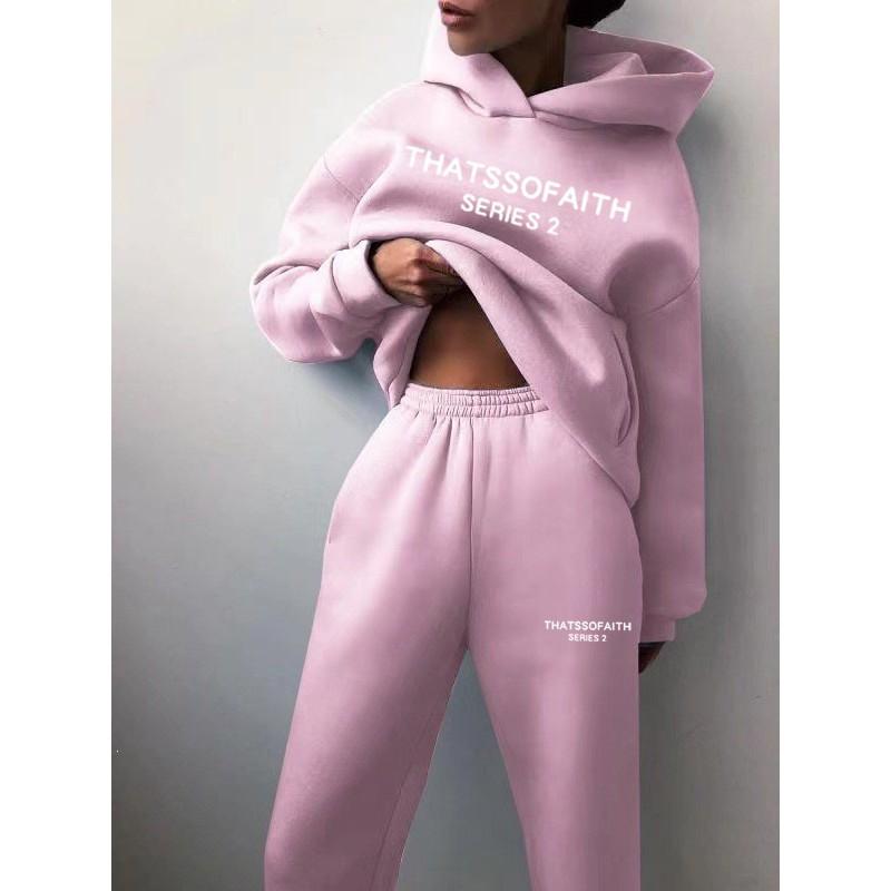 Casual Hoodie Set Winter Couple Matching Fashion Streetwear Outfit