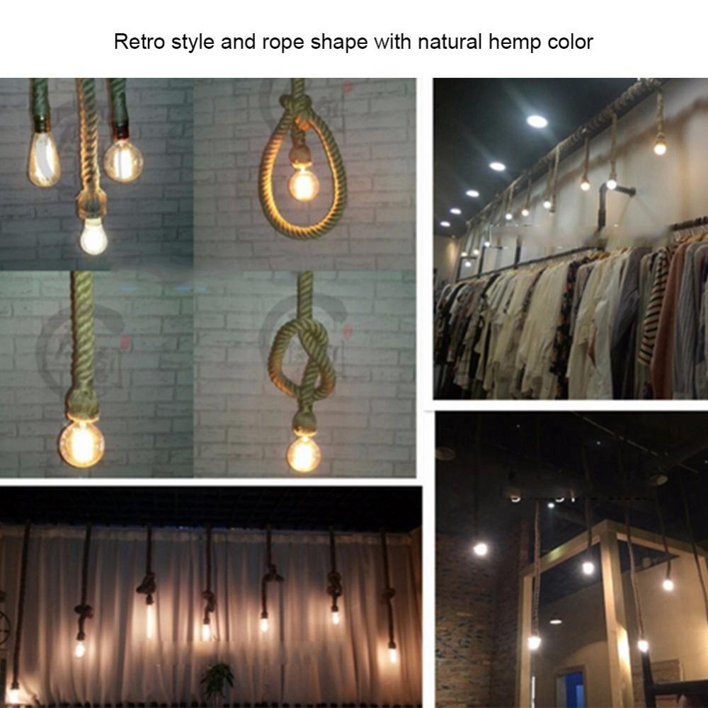 3M Pendant Light Fixture E27 Rope Pendant Light Durable Rustic Hanging Light  Cafe