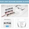 MODFANS Stylish Gradient Rectangle gentlemen's Blue Blackout Reading Glasses UV Protection Comfort Spring Hinge Glasses