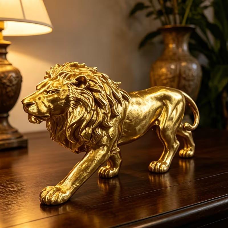 3D Printed Lion Artisan Decor for Upscale Home Office and Shelf Styling