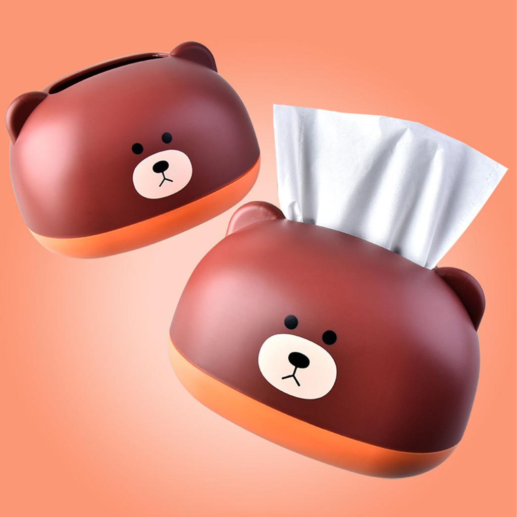 Tissue Box Cover PP Cute Cartoon Animal Desktop Tissue Dispenser Napkin Holder Case for Bathroom