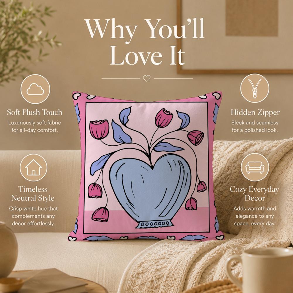 Colorful Decorative Cushion Cover Double-Sided Printed Pillow Cover Hypoallergenic Dust-Mite Proof