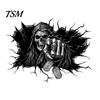 Removable Wall Sticker Grim Reaper Sticker, 3D Breaking Through Art Decal, Dark Gothic Home Decor Scary Skull Mural for Bar Pub Halloween Party
