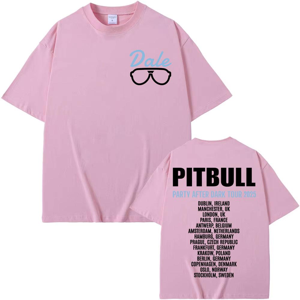 Pitbull Party After Dark EU 2025 Tour Graphic Concert T Shirt Men Women Harajuku Hip Hop Gothic Short Sleeve T-shirts Streetwear