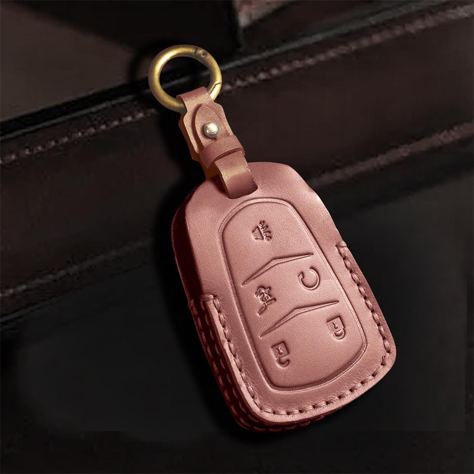 Cadillac Leather Key Cover for CT4/CT5/CT6/XT4/XT5/XT6 - Premium Protection.