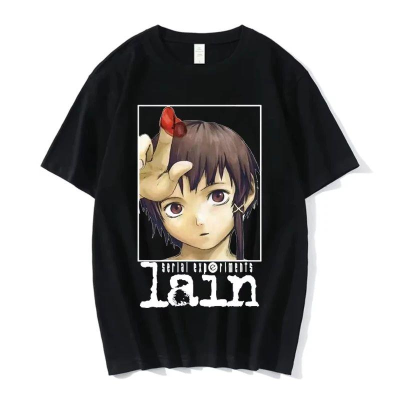 Anime Serial Experiments Lain T-Shirt Men Women Graphic T Shirts Unisex Iwakura Manga Girl Sci Fi Short Sleeve Tee