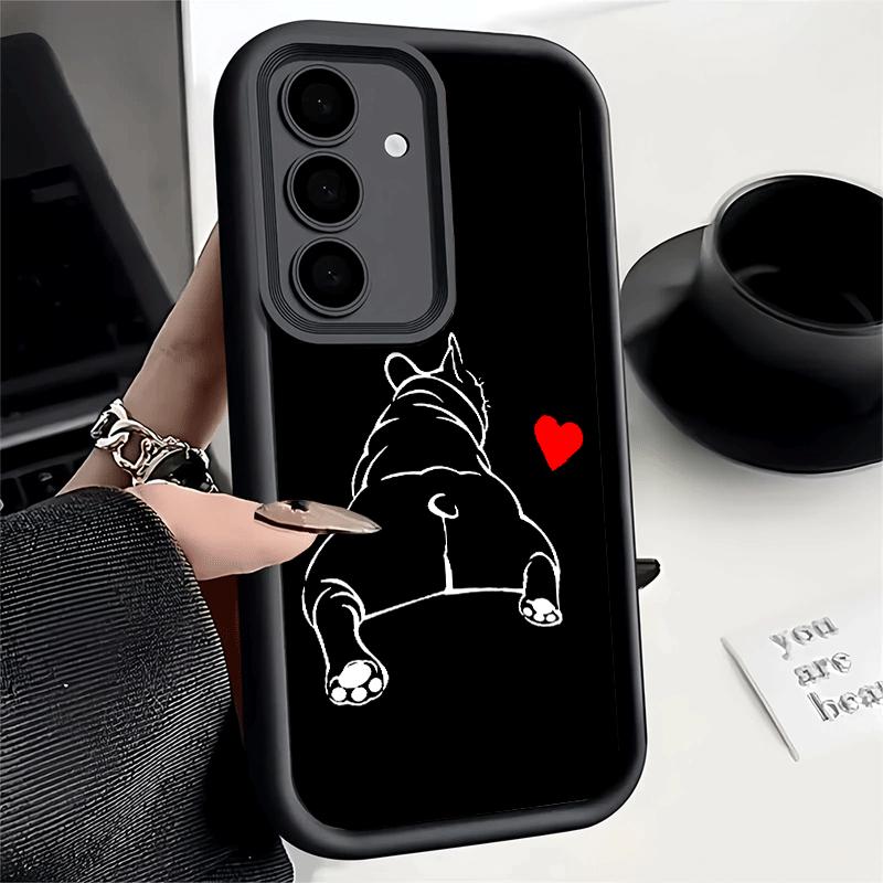 Phone Case for Samsung Galaxy S26 S25 Ultra S24 FE French Bulldog Black Desgin Shell S23 Plus S22 + S21 S20 5G Soft Silicone Fun