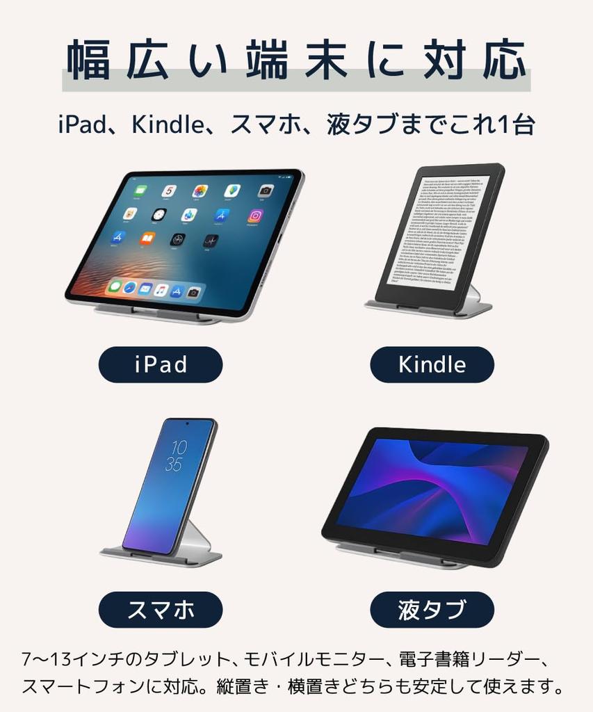 LOE Beautiful Aluminum Tablet Stand for iPad/iPad Air/Mini/Pro, Tabletop Display Stand with Stable Design and Ergonomic 60-Degree Angle