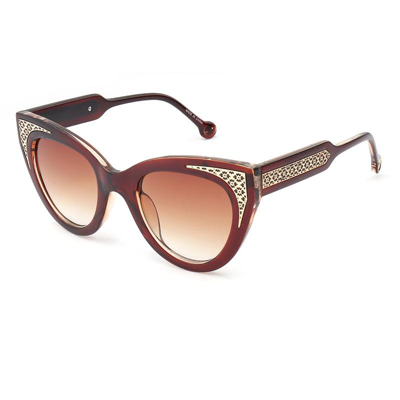 

Womens Sunglasses Unique Colors Metal Printed Arms Sun Glasses Retro Eyeglasses