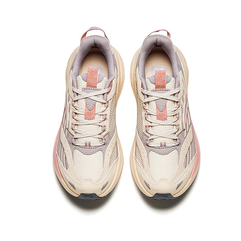 Anta Trendy Lace-Up Shock Absorbing Wear-Resistant Low-Top Running Shoes Women Sneaker Light-Pink 922415596-4